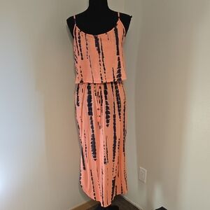 SHEIN Peach and Black Maxi Dress